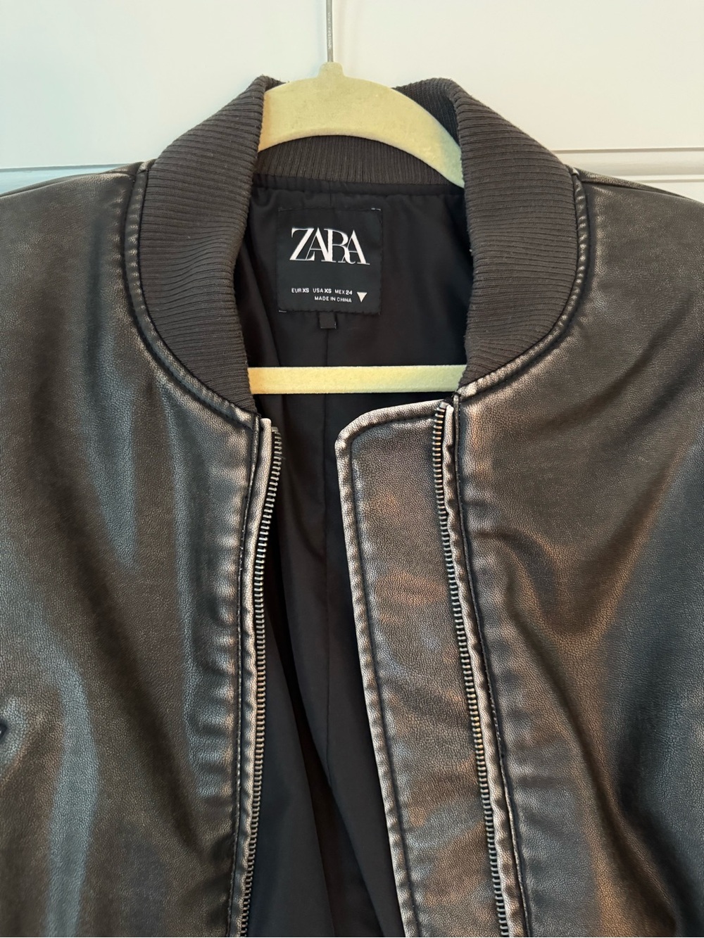 Zara Faux Leather Bomber